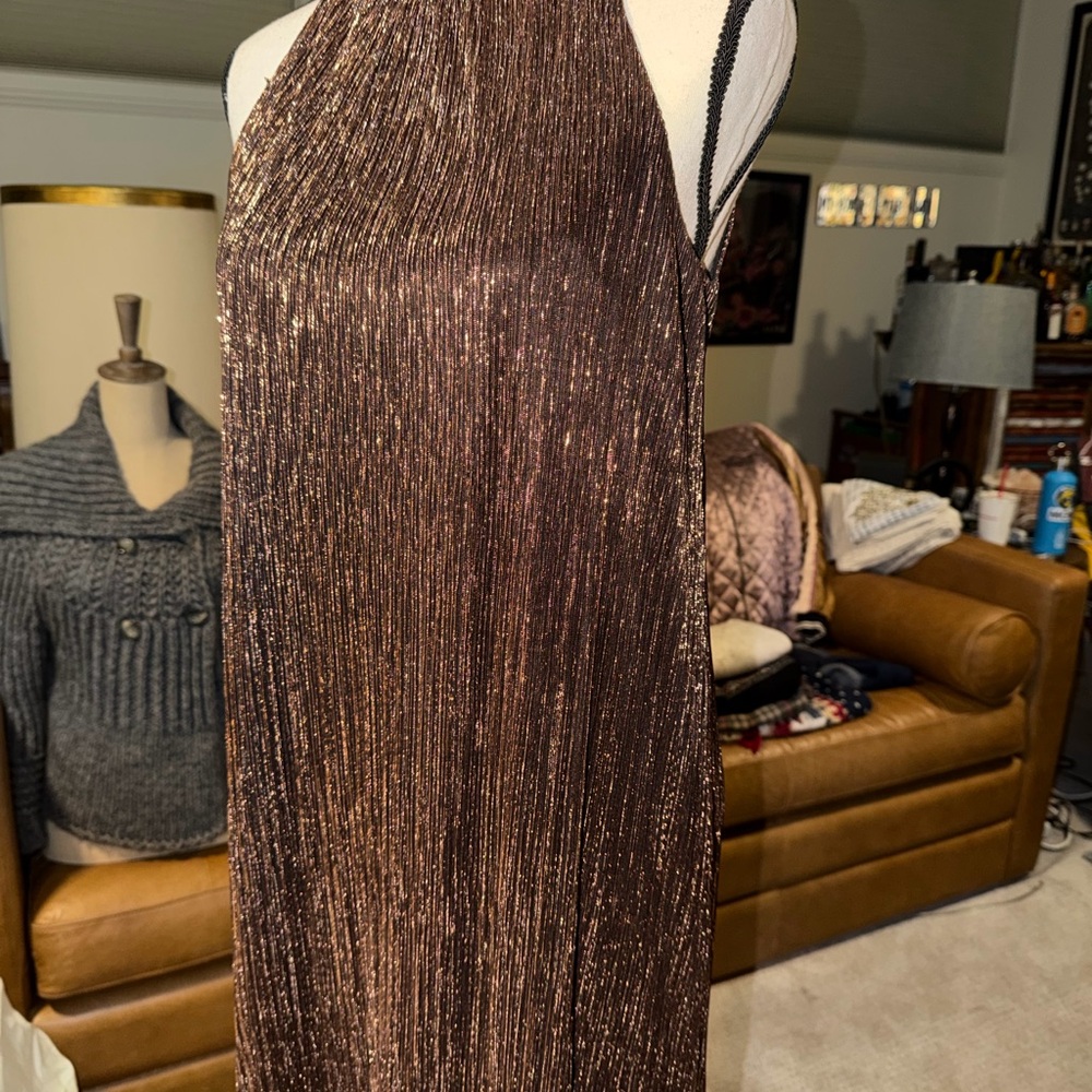 Vince Camuto Shimmering Copper Strapless Dress
